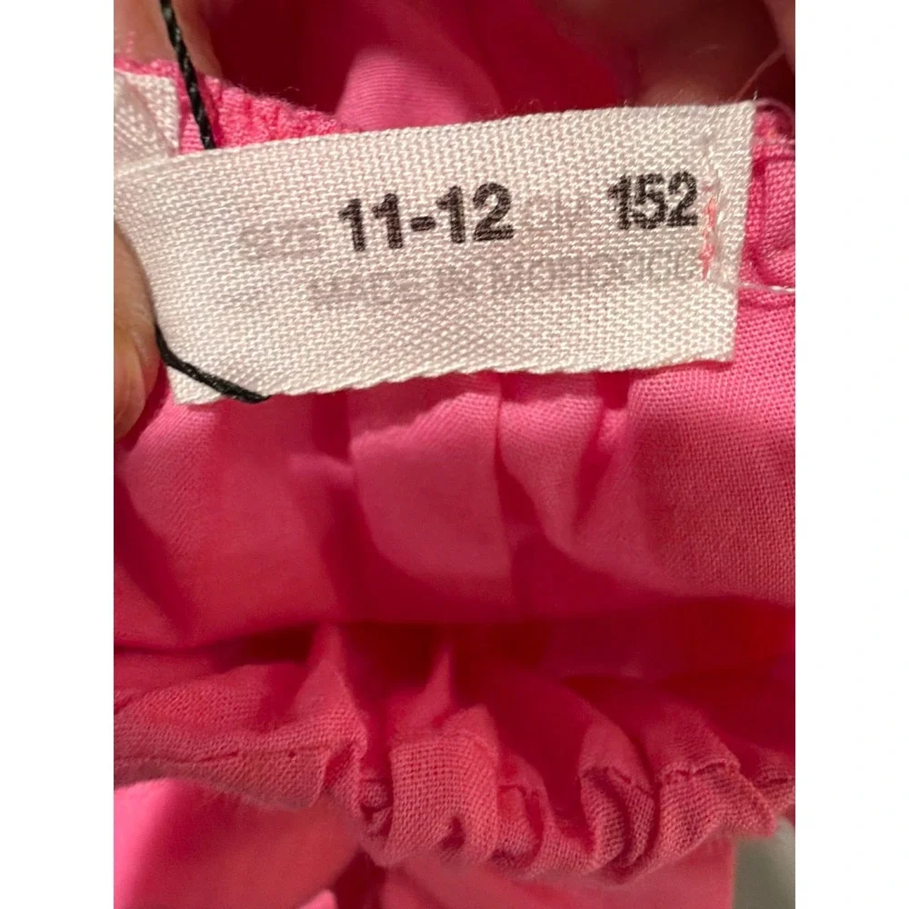 Zara Dress Pink Poplin Ruched Strap Tiered Mini Sun Dress 2674/618/630
